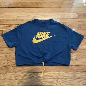 Nike Blue and Yellow Crop Top